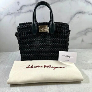 Ferragamo Studio Woven Leather Box Bag